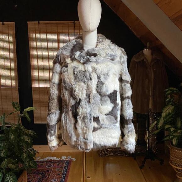 1970s Patchwork Rabbit Fur Jacket - Picture 1 of 8